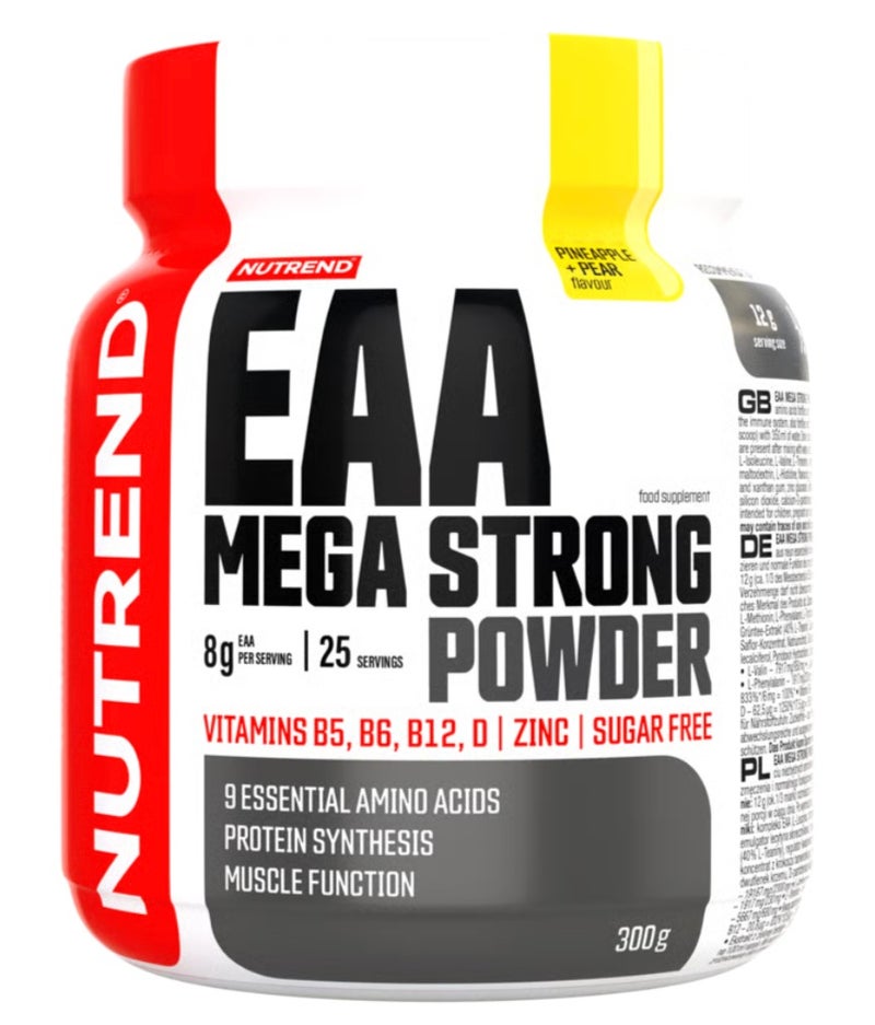 NUTREND EAA Mega Strong Powder 300g Pineapple + Pear  | 9 Essential Amino Acids | Sugar Free | Muscle Recovery & Performance Support - Image 1